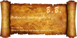 Babocs Berengár névjegykártya